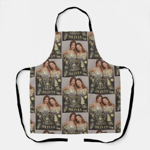 Minimal Stylish Name Photo  Friend Birthday Apron