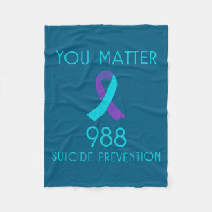 Minimal Suicide Awareness 988 Prevention Fleece Blanket