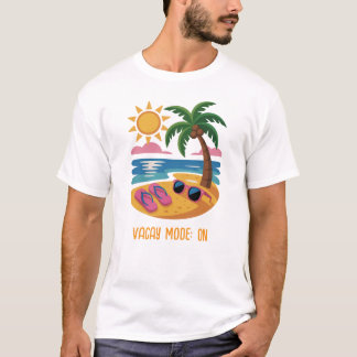 Minimal Summer Beach Scene – Customisable T-Shirt