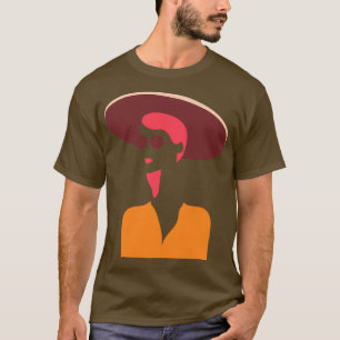 Minimal Summer Hippie Girl With Shades Art T-Shirt