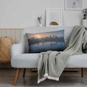Minimal Sunrise Water Reflection Calm Aesthetic Decorative Cushion