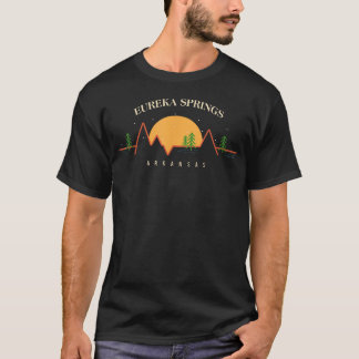 Minimal Sunset Mountains Pine Tree Eureka Springs T-Shirt