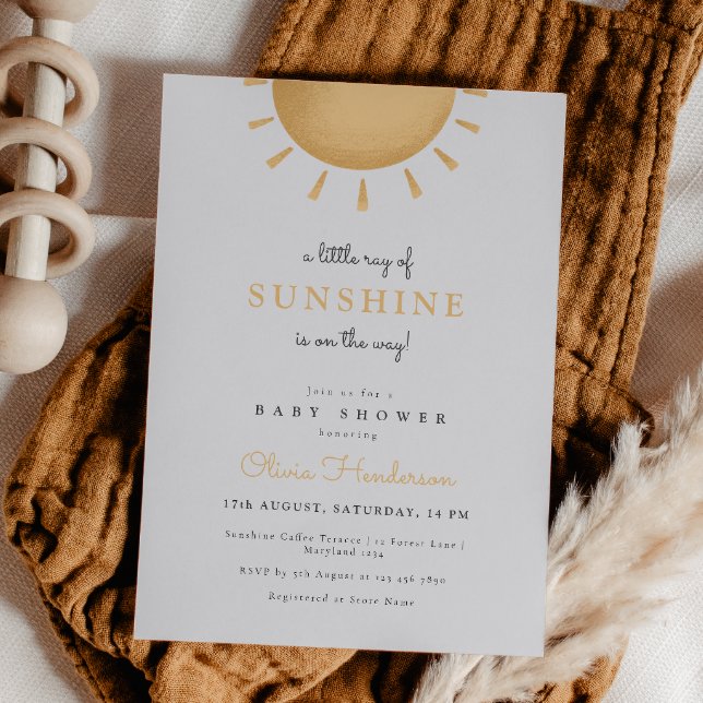 Minimal Sunshine Baby Shower Invitation (Creator Uploaded)