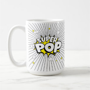 Minimal SUPER POP! Comic Book Pop Art Popcorn Pun Coffee Mug