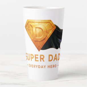 Minimal Superhero Father’s Day Design Latte Mug