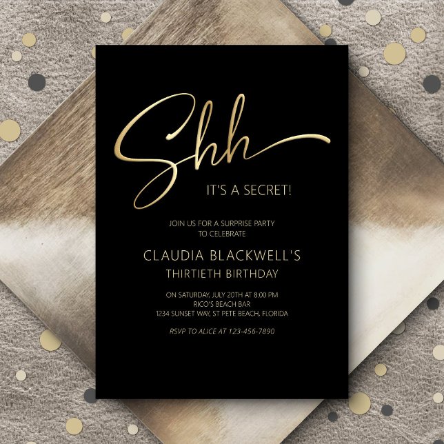 Minimal Surprise Birthday Party Invitation (Creator Uploaded)