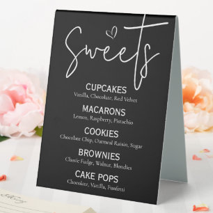 Minimal Sweet Dessert Menu Modern Black White Chic