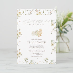 Minimal Sweet Little Chick Baby Shower Invitation