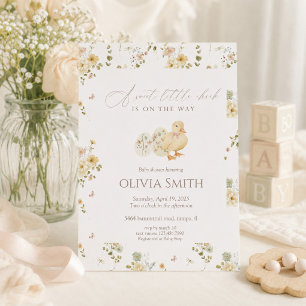 Minimal Sweet Little Chick Baby Shower Invitation