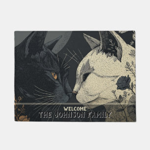Minimal Tabby Cat Out Door Carpet Cat Lover Entry Doormat