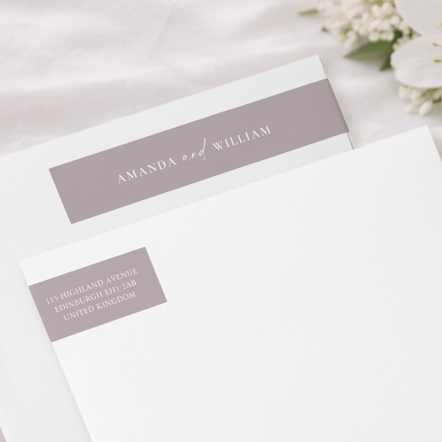Minimal Taupe Wedding Address Label (Creator Uploaded)