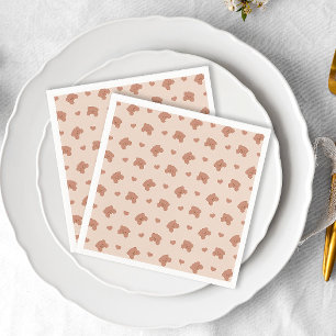 Minimal Teddy Bear Bearly Wait Neutral Baby Shower Napkin