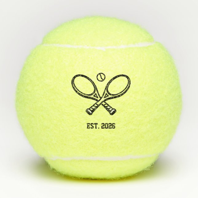 Minimal Tennis Ball Icon – EST. Year Design (Front)