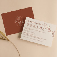 Minimal Terracotta Burnt Orange Wedding Timeline