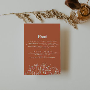 Minimal Terracotta White Wildflower Hotel Enclosure Card