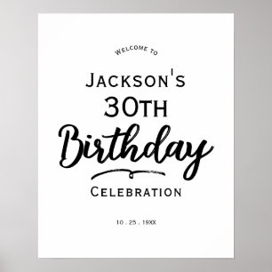 Minimal Text 30th Birthday  Foam Board Poster
