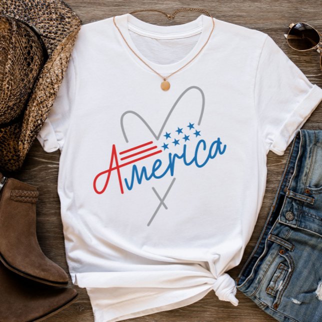 Minimal Text Graphic American Flag 4th of July T-Shirt (Minimal Text Graphic American Flag 4th of July T-Shirt
)