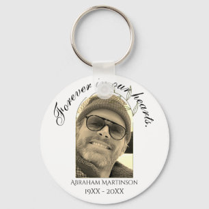 Minimal Text In Loving Memory Keepsake Keychain