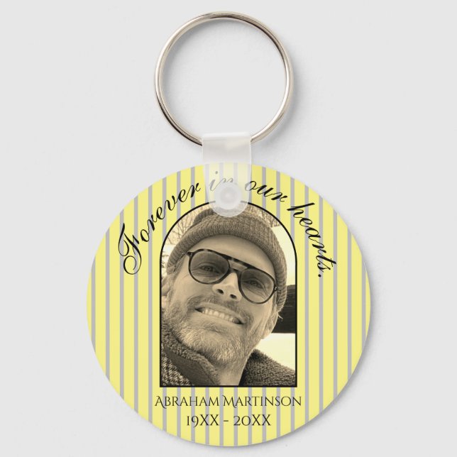 Minimal Text In Loving Memory Keepsake Keychain (Front)