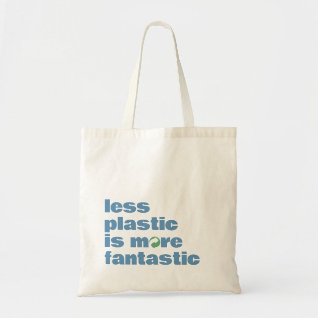 Minimal Text Reusable Shopping Tote Bag (Front)
