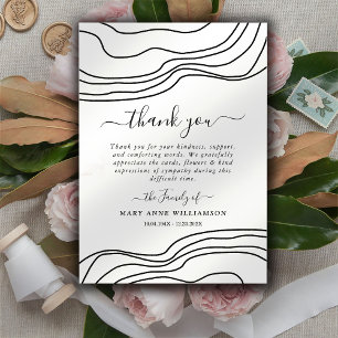 Minimal Text Script Funeral Thank You Card
