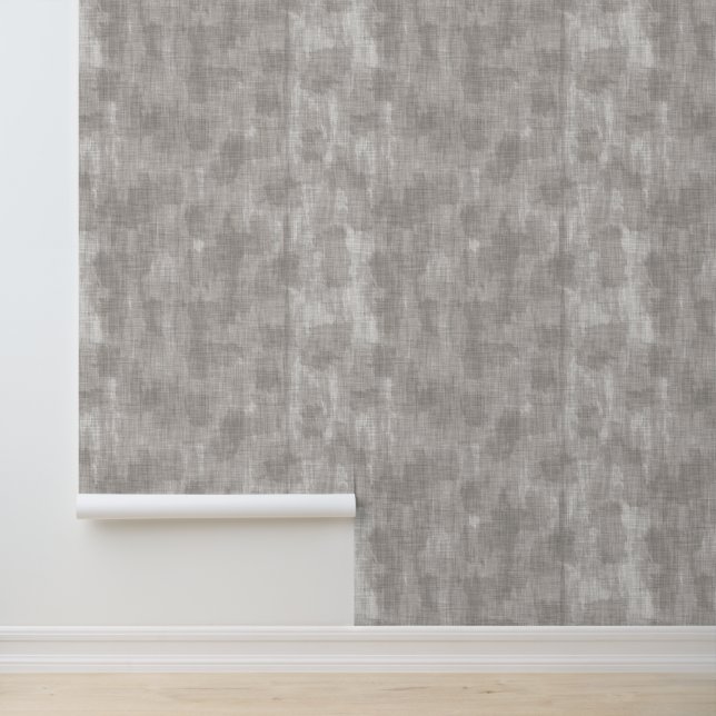 Minimal Textured French Provence Grey Mottled Wallpaper (Application)