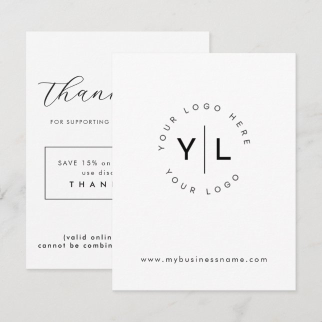 Minimal Thank You Insert Discount Card (Front/Back)