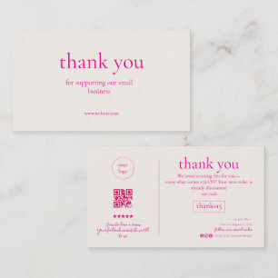 Minimal Thank You Small Business Card Dusty Rose P