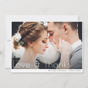 minimal thank you wedding card