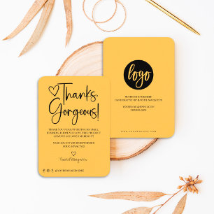 Minimal Thanks Gorgeous Script Customer Thank You Business Card