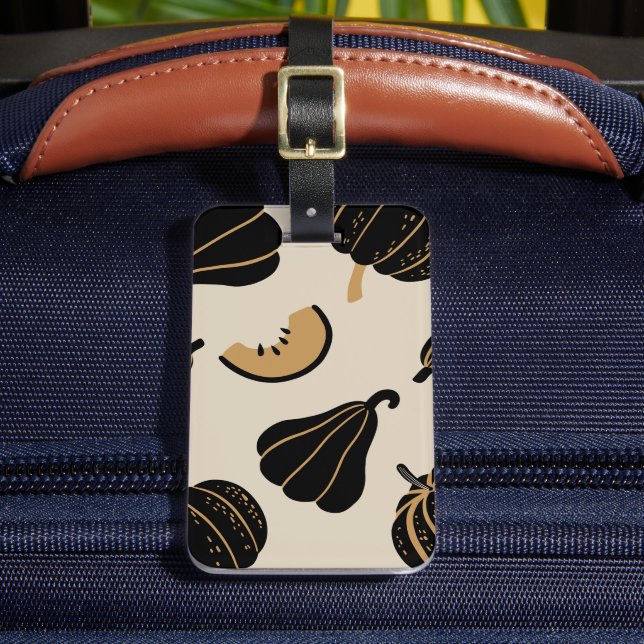 Minimal Thanksgiving Fall Pattern Luggage Tag (Front Insitu 2)