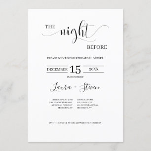 Minimal The Night Before Rehearsal Dinner Invitation