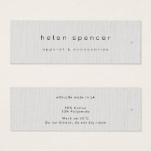 Minimal Thin Clothing Tag, Price Tag, Care Tag