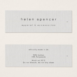 Minimal Thin Clothing Tag, Price Tag, Care Tag