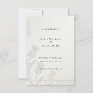 Minimal Thistle Save the Date Card