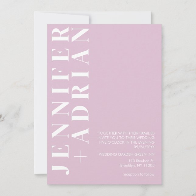 Minimal Thistle Wedding invitation card  (Back)