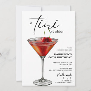 Minimal 'tini bit older! Cocktail Birthday Party Invitation