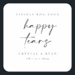 Minimal Tissue Wedding Favour Happy Tears Stickers<br><div class="desc">Our happy tears favour sticker are perfect to add to a pack of tissues as a favour for your guests at your wedding or event.</div>