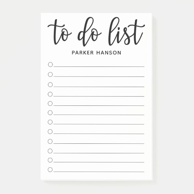 Minimal To Do List Post-it Notes (Front)