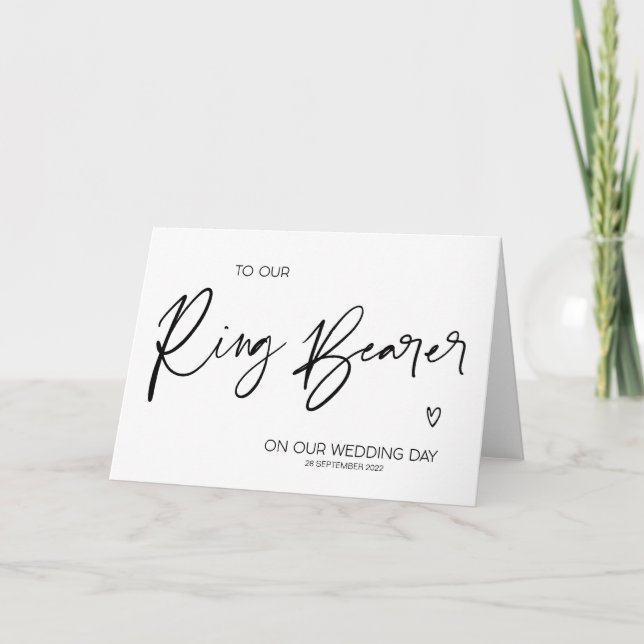 Minimal To Our Ring Bearer on Our Wedding Day Card (Front)