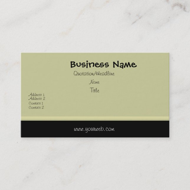 Minimal Traditional Black Swash Edge Business Card (Front)