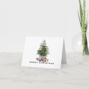 Minimal Traditional Christmas Tree Merry Christmas Card