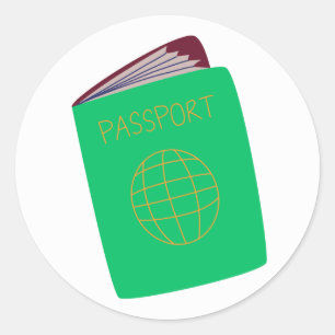 Minimal Travel Passport Illustration Sticker