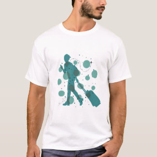 Minimal Traveler with Suitcase Graphic T-Shirt