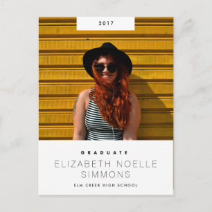 Minimal Trend Modern Graduation Photo Postcard
