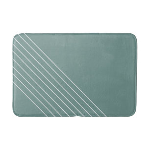 Minimal Trendy Elegant Geometric Sage Green Bath Mat