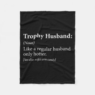 Minimal Trophy Husband Fleece Blanket