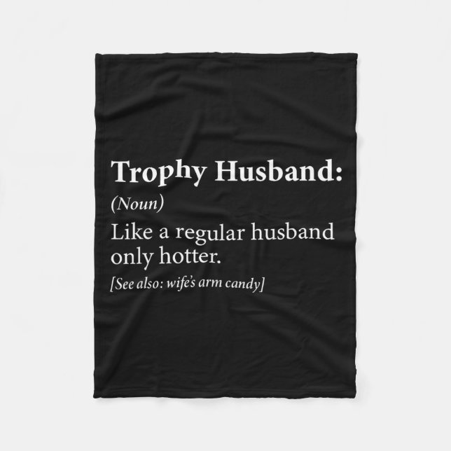 Minimal Trophy Husband Fleece Blanket (Front)