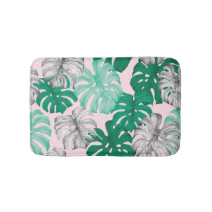 Minimal Tropical Monstera Duo-Tone Bath Mat