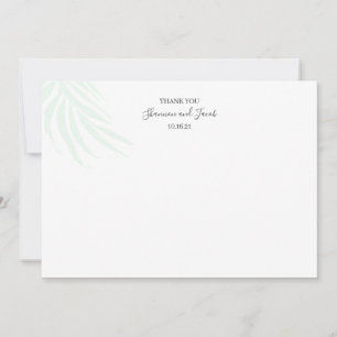 Minimal Tropical Palm Leaves Thank You Note Card